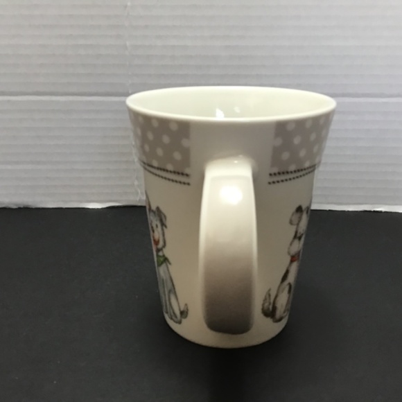Casa Signature Mug For Dog Lovers 12 Oz Grey and Ivory Cute Cartoon Dogs Design - Picture 4 of 6